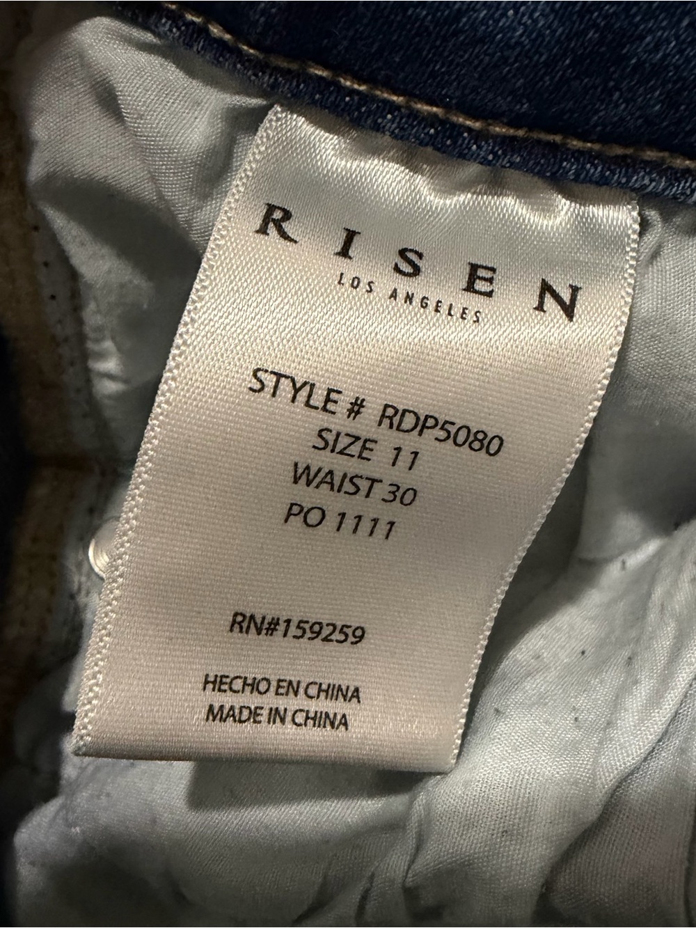 Risen Womens 11 Juniors Cross Button wide leg flare denim jeans B2 - Picture 4 of 5